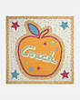 Écharpe carrée surdimensionnée avec motif patchwork pomme Coach