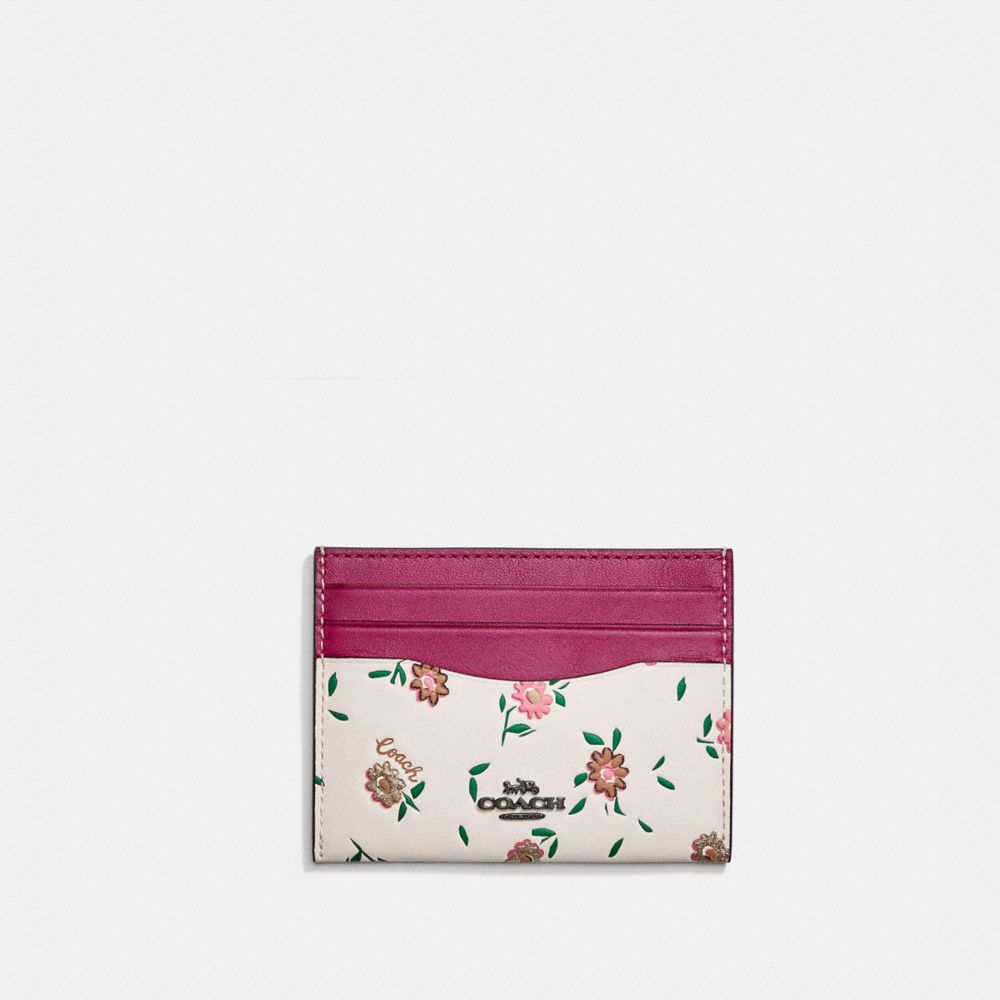 Coach floral card holder new arrivals