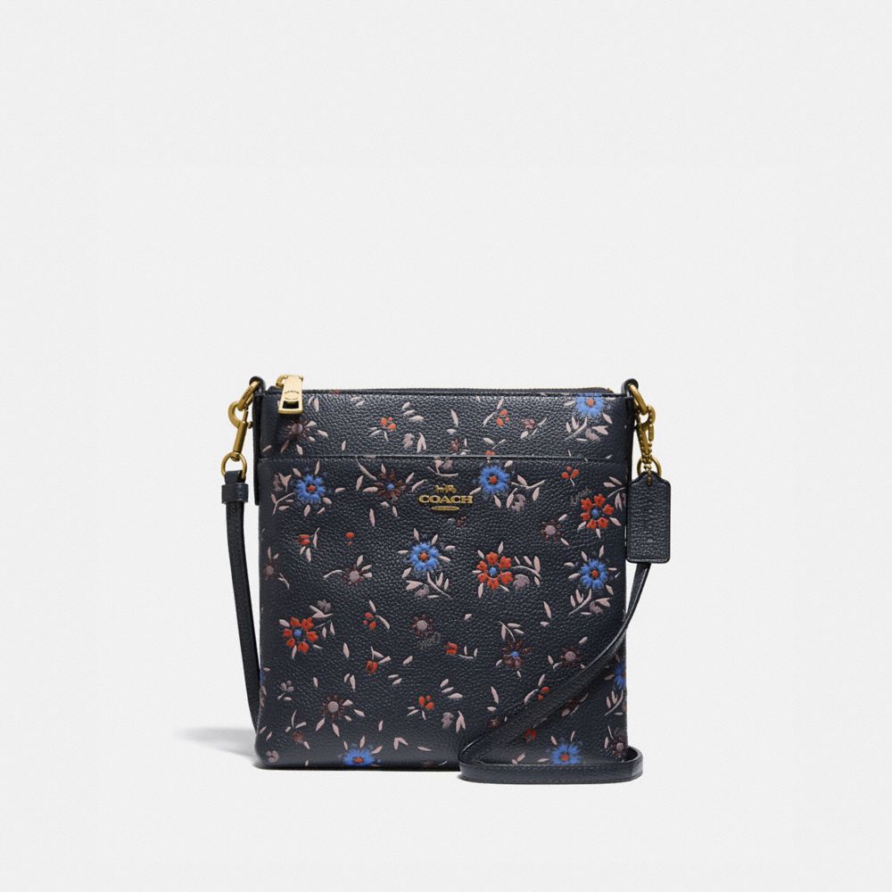 COACH®,Kitt Messenger Crossbody Bag With Wildflower Print,,Front View