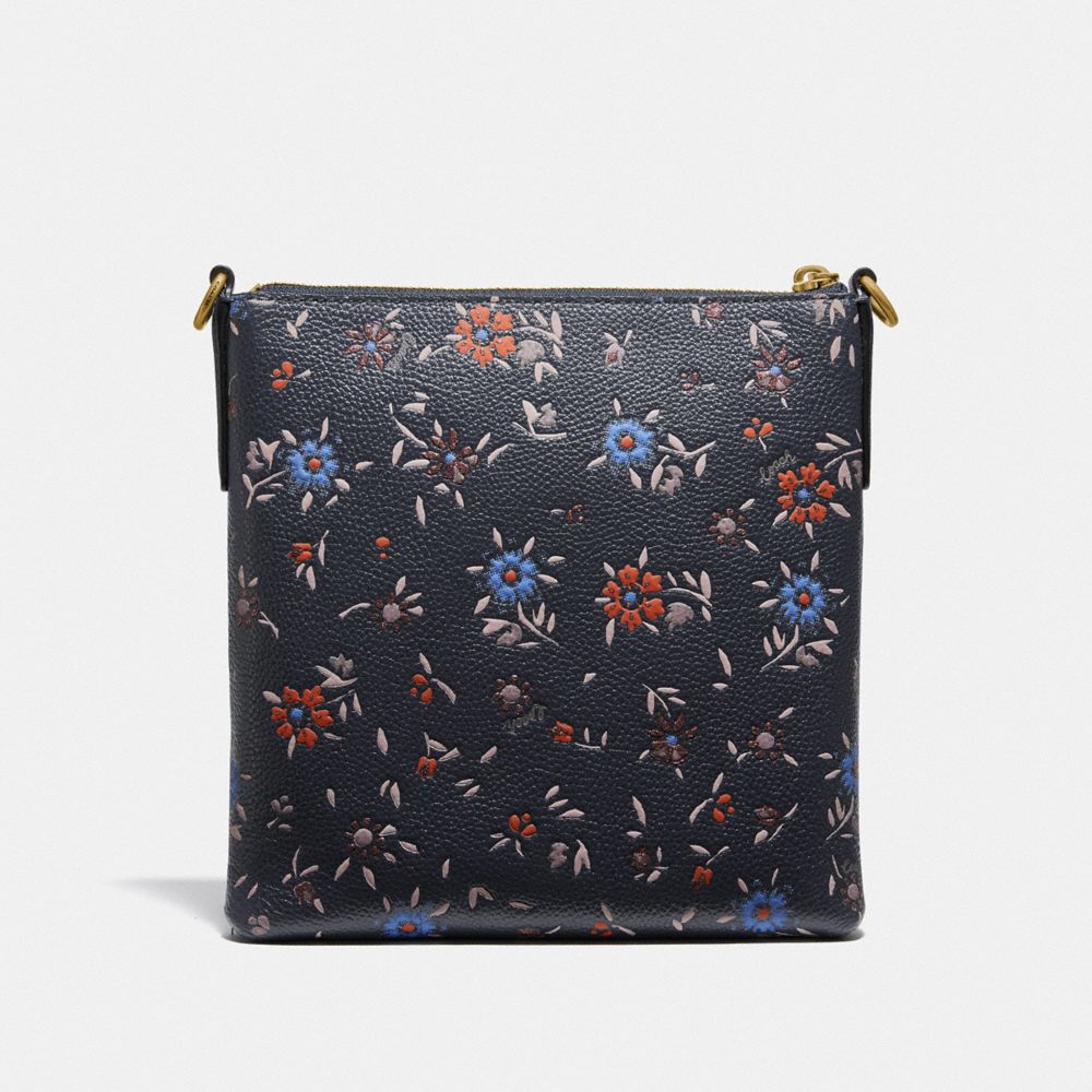 COACH®,Kitt Messenger Crossbody Bag With Wildflower Print,,Back View