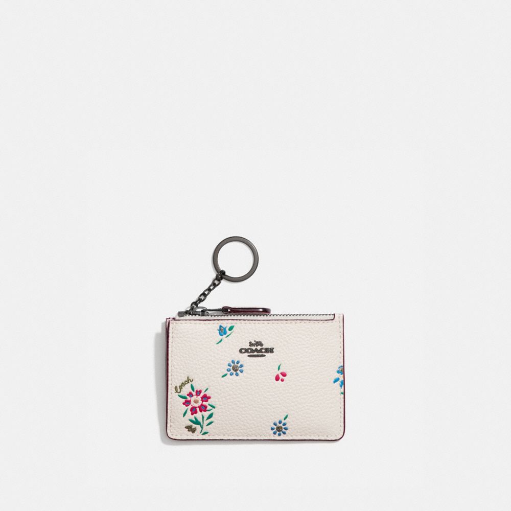 🌼Coach Mini Skinny Id Case In Signature Canvas With Wildflower Print  C8733🌼