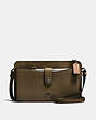COACH®,POP-UP MESSENGER IN COLORBLOCK,Leather,Mini,Gunmetal/Fatigue Multi,Front View
