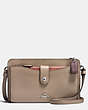 COACH®,POP-UP MESSENGER IN COLORBLOCK,Leather,Mini,Silver/Stone/Melon Multi,Front View