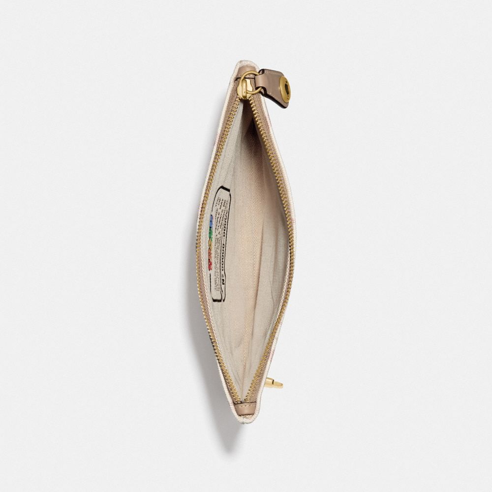 COACH®,Turnlock Pouch 26 With Rainbow Signature Uni,,Inside View,Top View