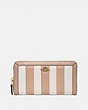 COACH®,ACCORDION ZIP WALLET WITH COLORBLOCK QUILTING,Leather,Brass/Taupe Multi,Front View