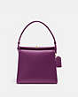 COACH®,TURNLOCK SHOULDER BAG,Smooth Leather,Medium,Brass/AMETHYST,Front View