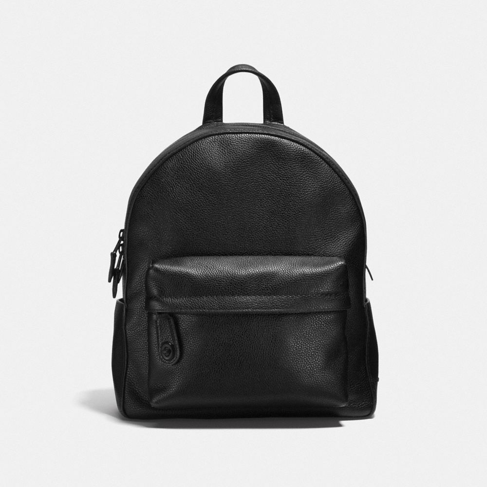 COACH®,CAMPUS BACKPACK,Leather,Large,Matte Black/Black,Front View