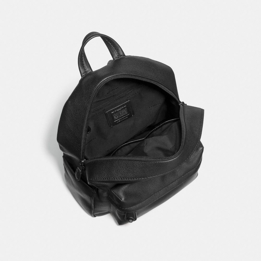 COACH®,CAMPUS BACKPACK,Leather,Large,Matte Black/Black,Inside View,Top View