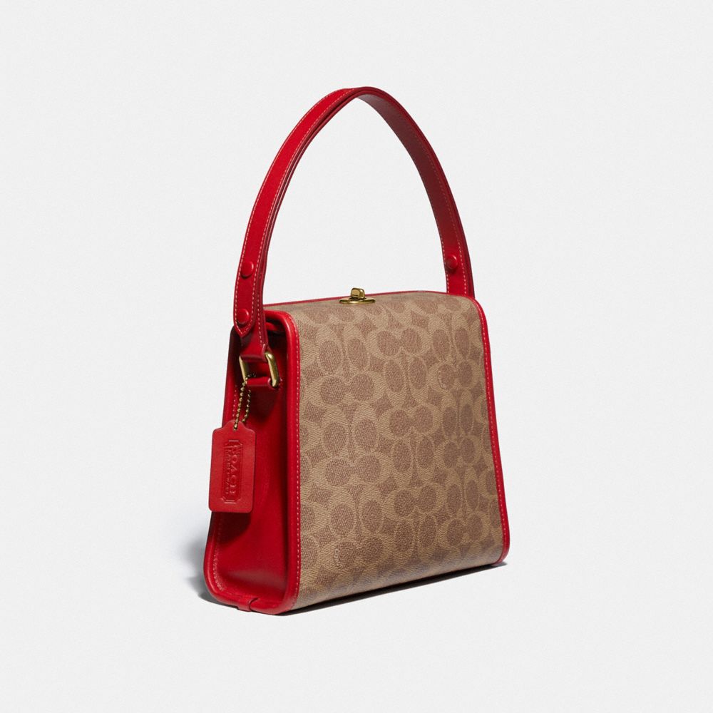 COACH Turnlock Shoulder Bag In Signature Canvas