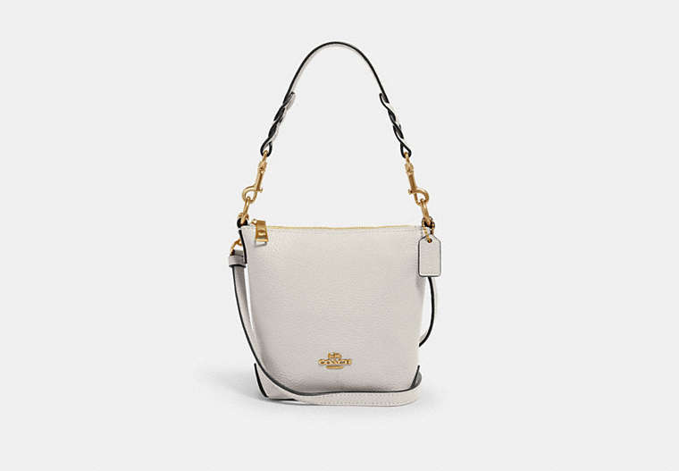 COACH®,MICRO ABBY DUFFLE,Leather,Gold/Chalk,Front View
