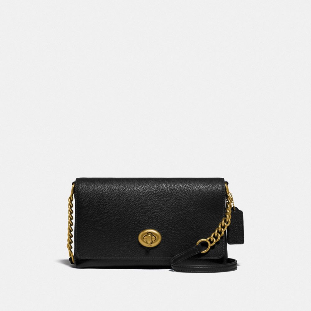 COACH®,CROSSTOWN CROSSBODY,Small,Brass/Black,Front View image number 0