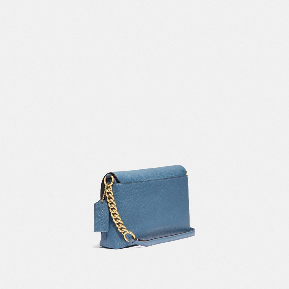 COACH®,SAC À PORTÉ-CROISÉ CROSSTOWN,Cuir galet poli,Laiton/Lac,Angle View