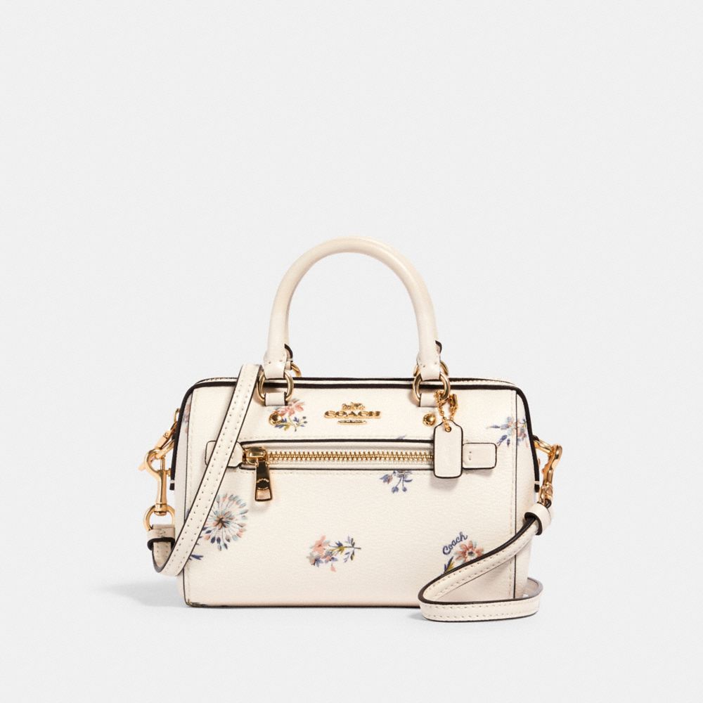 Coach Women's Micro Rowan Crossbody Floral Dandelion Mini Boston Bag, Style  1495. : : Clothing, Shoes & Accessories