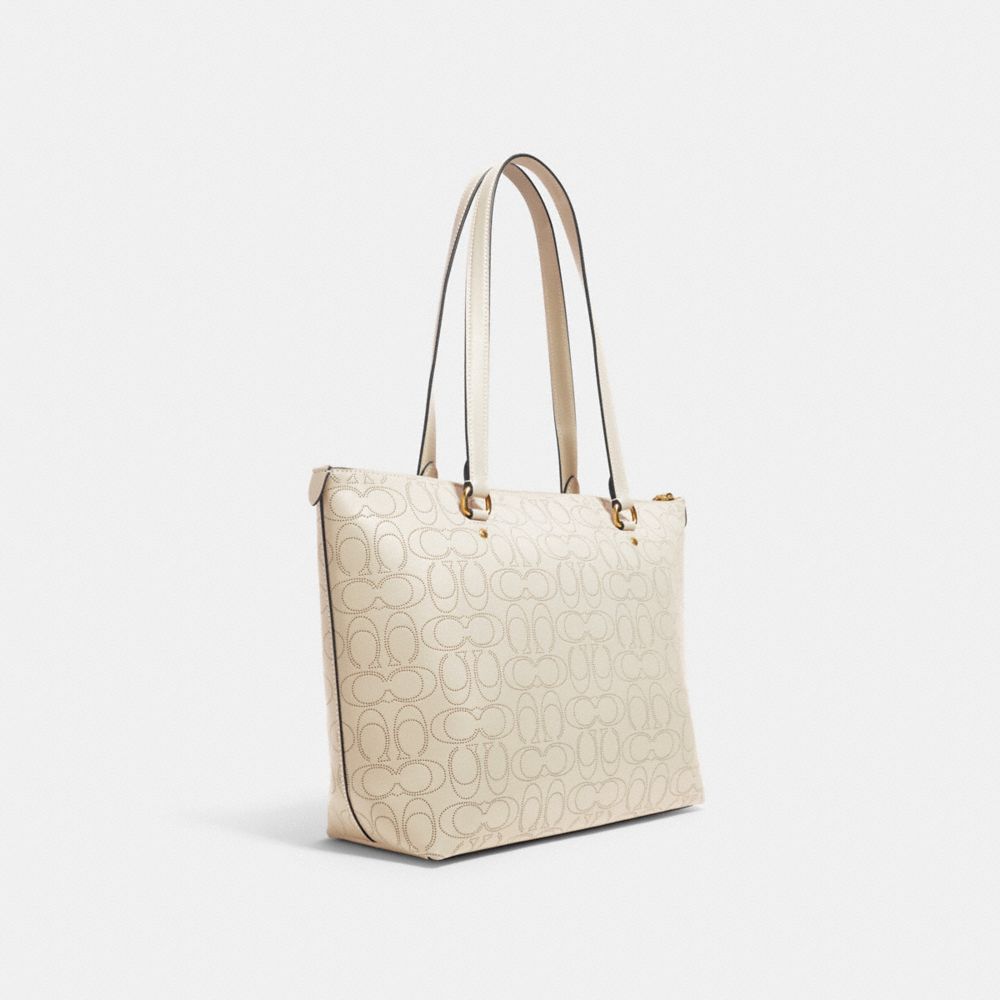 COACH®,Gallery Tote Bag In Signature Leather,,Angle View