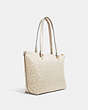 COACH®,GALLERY TOTE BAG IN SIGNATURE LEATHER,Leather,Large,Gold/Chalk,Angle View