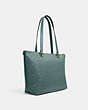 COACH®,GALLERY TOTE IN SIGNATURE LEATHER,Leather,Large,Im/Marine,Angle View