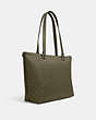 COACH®,GALLERY TOTE IN SIGNATURE LEATHER,Leather,Large,Silver/Surplus,Angle View