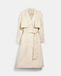 COACH®,LIGHT DRAPEY TRENCH COAT WITH SIGNATURE LINING,cotton,Porcelain,Front View