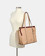 COACH®,MAY TOTE,Leather,Large,Gold/Taupe,Alternate View
