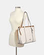 COACH®,MAY TOTE,Leather,Large,Silver/Chalk,Alternate View