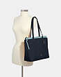 COACH®,MAY TOTE,Leather,Large,Silver/Midnight,Alternate View