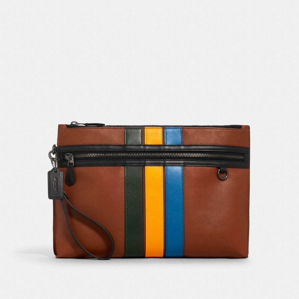 Carryall Pouch In Colorblock With Varsity Stripe