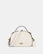 COACH®,SERENA SATCHEL,Leather,Small,Gold/Chalk,Front View