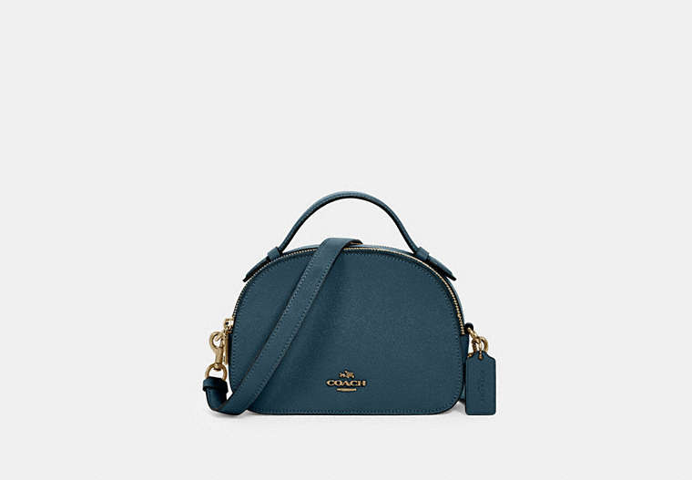 COACH®,SATCHEL SERENA,Cuir,Or/Paon,Front View