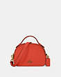 COACH®,SERENA SATCHEL,Leather,Small,Gold/Mango,Front View