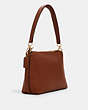 COACH®,SMALL MARLON SHOULDER BAG,Leather,Gold/Redwood,Angle View