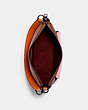 COACH®,SMALL MARLON SHOULDER BAG IN COLORBLOCK,Leather,Gunmetal/Redwood/Pink Lemonade Multi,Inside View,Top View