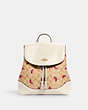 COACH®,ELLE BACKPACK IN SIGNATURE CANVAS WITH WATERMELON PRINT,pvc,Gold/Lt Khaki/Red Multi,Front View