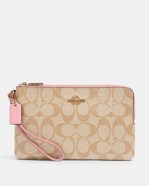 COACH® Outlet | Double Zip Wallet In Signature Canvas