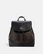 COACH®,ELLE BACKPACK IN SIGNATURE CANVAS,pvc,Gold/Brown Black,Front View