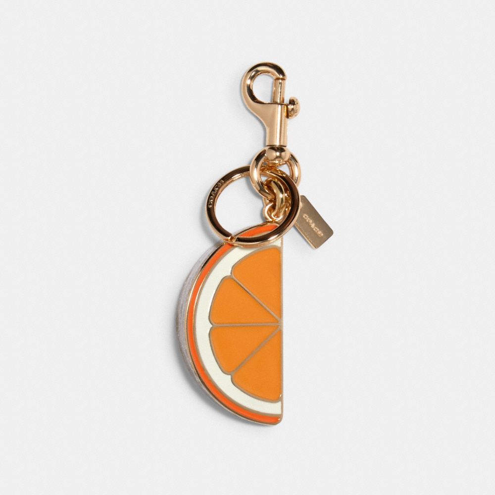 COACH Key Holder With Logo in Orange