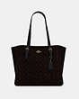 COACH®,MOLLIE TOTE IN SIGNATURE CANVAS,pvc,X-Large,Everyday,Gold/Brown Black,Front View