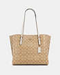 COACH®,MOLLIE TOTE IN SIGNATURE CANVAS,pvc,X-Large,Everyday,Gold/Light Khaki Chalk,Front View