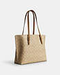 COACH®,MOLLIE TOTE IN SIGNATURE CANVAS,pvc,X-Large,Everyday,Gold/Lt Khaki/Lt Saddle,Angle View