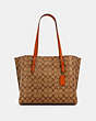 COACH®,MOLLIE TOTE IN SIGNATURE CANVAS,pvc,X-Large,Everyday,Gold/Khaki Sedona,Front View