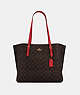 COACH®,MOLLIE TOTE IN SIGNATURE CANVAS,pvc,X-Large,Everyday,Gold/Brown 1941 Red,Front View