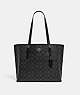 COACH®,MOLLIE TOTE IN SIGNATURE CANVAS,pvc,X-Large,Everyday,Silver/Graphite/Black,Front View