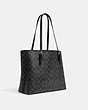COACH®,MOLLIE TOTE IN SIGNATURE CANVAS,pvc,X-Large,Everyday,Silver/Graphite/Black,Angle View