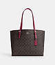 COACH®,MOLLIE TOTE IN SIGNATURE CANVAS,pvc,X-Large,Everyday,Silver/Brown/Bright Violet,Front View
