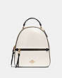 COACH®,JORDYN BACKPACK IN COLORBLOCK,Leather,Gold/Chalk Multi,Front View