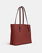 COACH®,MOLLIE TOTE BAG,Leather,X-Large,Everyday,Gold/Cherry,Angle View