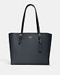 COACH®,MOLLIE TOTE BAG,Leather,X-Large,Everyday,Gold/Denim,Front View
