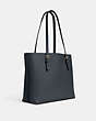 COACH®,MOLLIE TOTE BAG,Leather,X-Large,Everyday,Gold/Denim,Angle View
