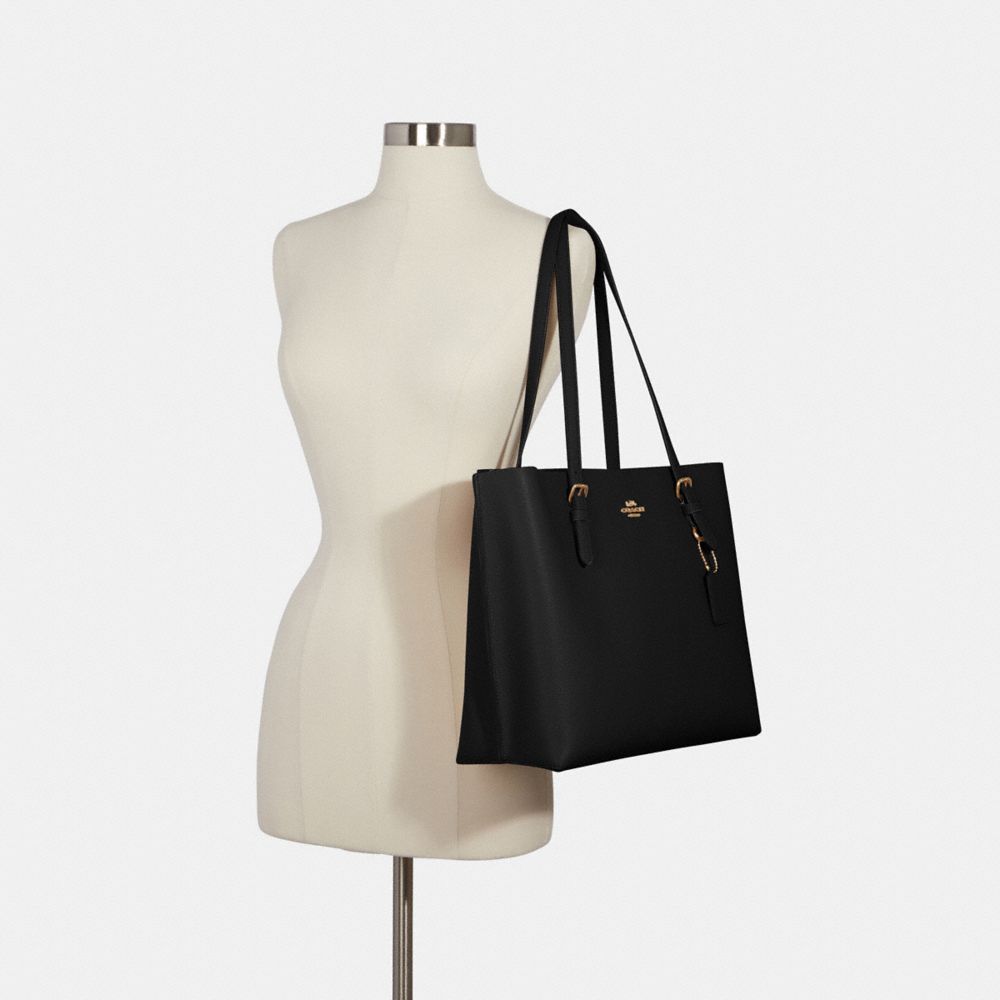 COACH®,Mollie Tote Bag,Leather,Tote,Belt,Gold Metal,Casual,Black,Alternate View