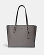 COACH®,MOLLIE TOTE BAG,Leather,X-Large,Everyday,Gold/Heather Grey,Front View