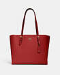 COACH®,MOLLIE TOTE,Leather,X-Large,Everyday,Gold/Red Apple,Front View